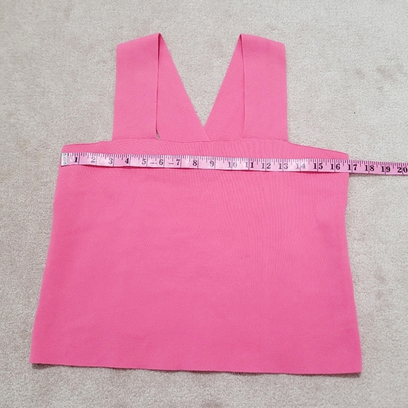 House of Harlow 1960 Wide Strap knit Tank Top Pink Stretchy Size Large - Picture 6 of 10